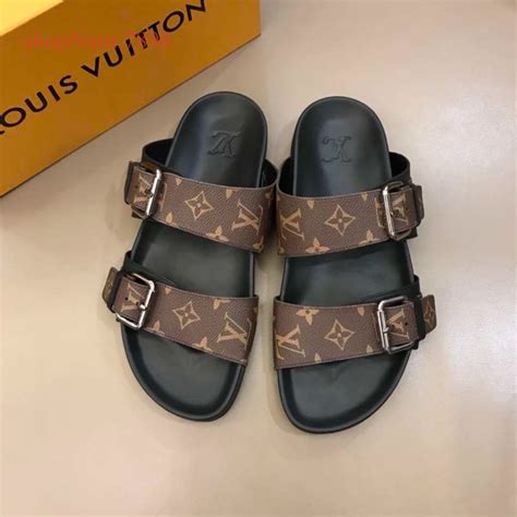 louis vuitton men's slippers|louis vuitton open toe slippers.